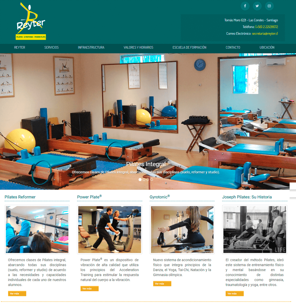 Sitio web Reyter Pilates